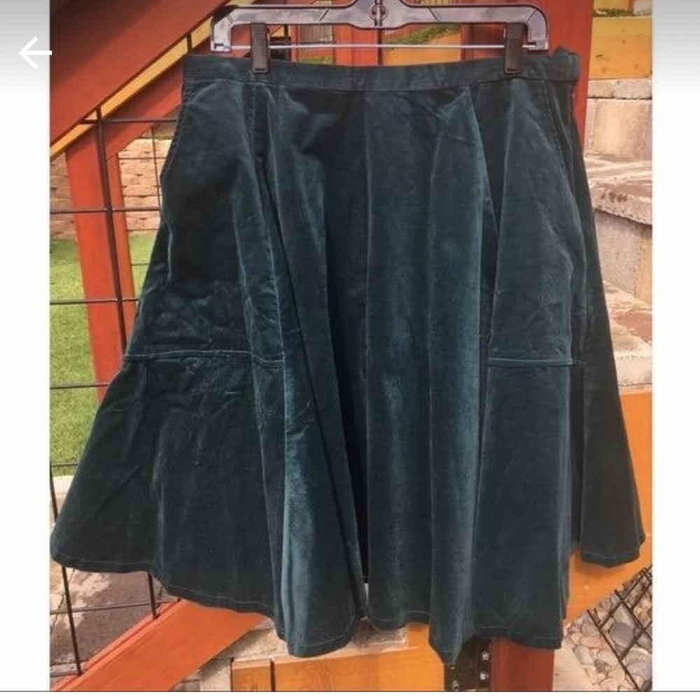 Modcloth collectif green midi skirt L